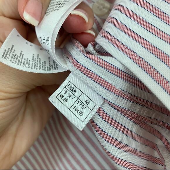 Brooks Brothers Regent Pin Striped Red/White/Blue The Original Polo Shirt - Picture 6 of 7